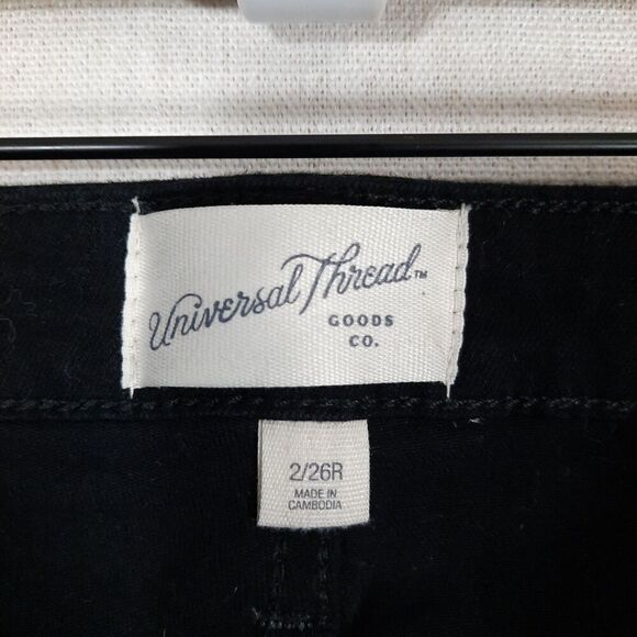 Universal Thread High Rise Skinny Jeans Size 2 / 26R Dark Black Stretch Denim - Picture 11 of 14